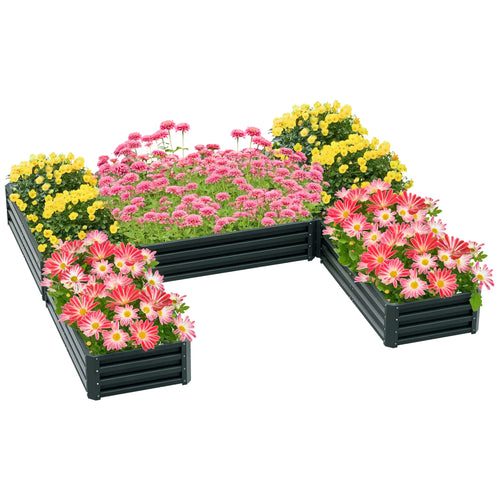 Steel Raised Garden Bed, Set of 5, 8x8x1ft, Green