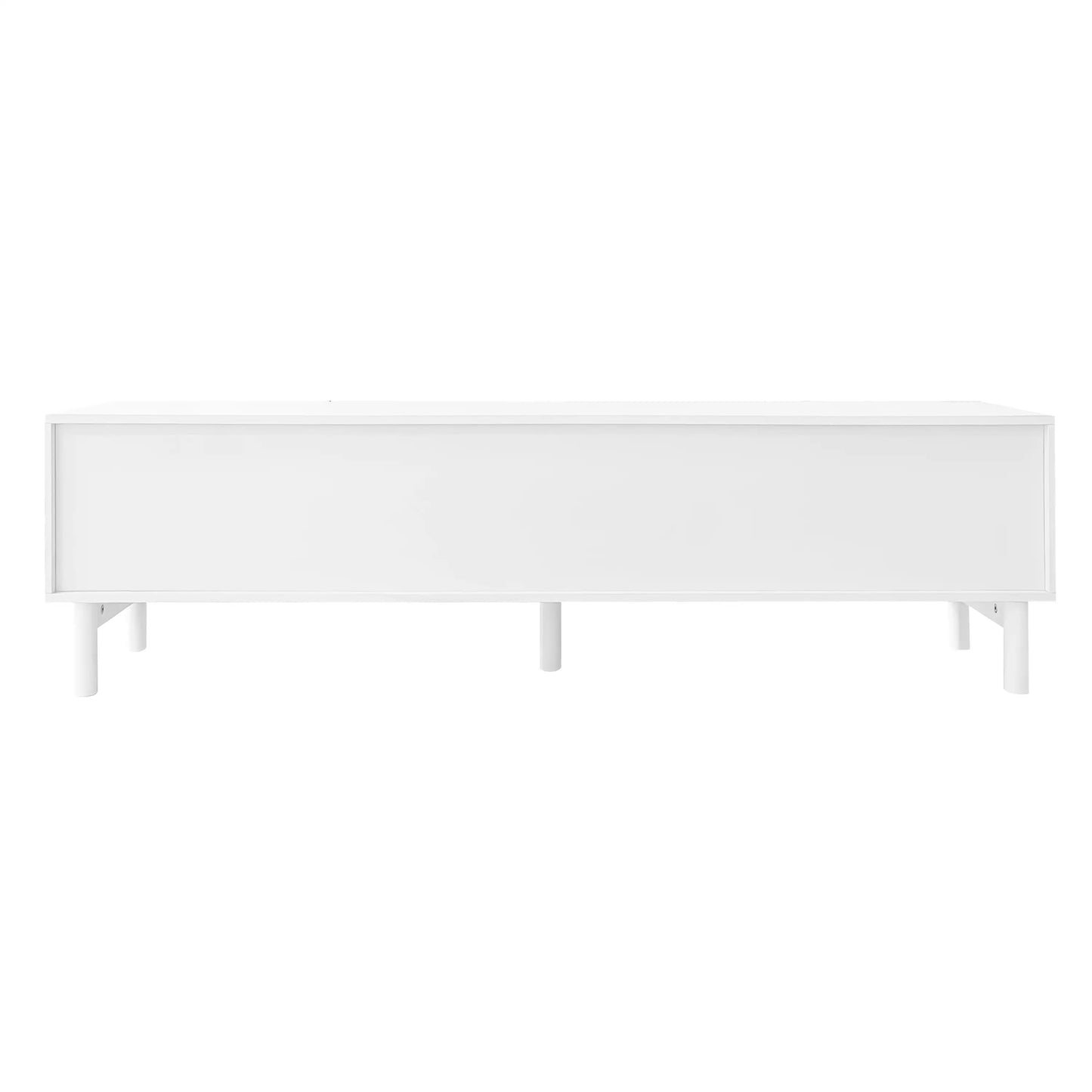 TV Stand, Wave Shaped Doors, Sturdy Legs, 66.5" L x 13.5" W x 18" H, White TV Stands at Gallery Canada