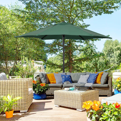 6.6FT Outdoor Patio Umbrella, 6 Solid Ribs, Green Patio Umbrellas at Gallery Canada