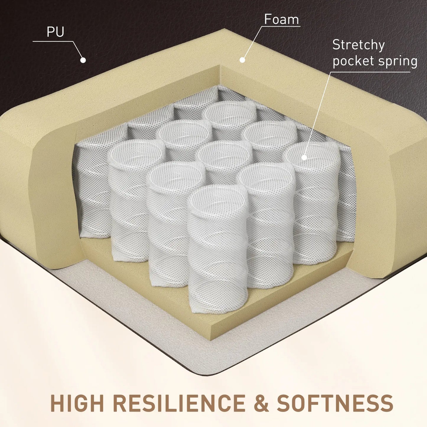 Massage Recliner Chair, Swivel Rocker, 8 Vibration Points, PU Leather, Brown Single Sofas at Gallery Canada