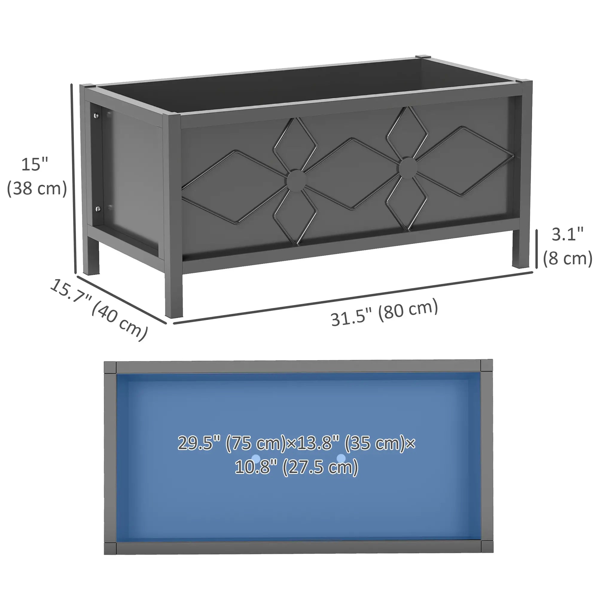 Galvanized Raised Garden Bed, Metal Flower Bed, Outdoor Planter Box for Herbs Raised Garden Beds at Gallery Canada