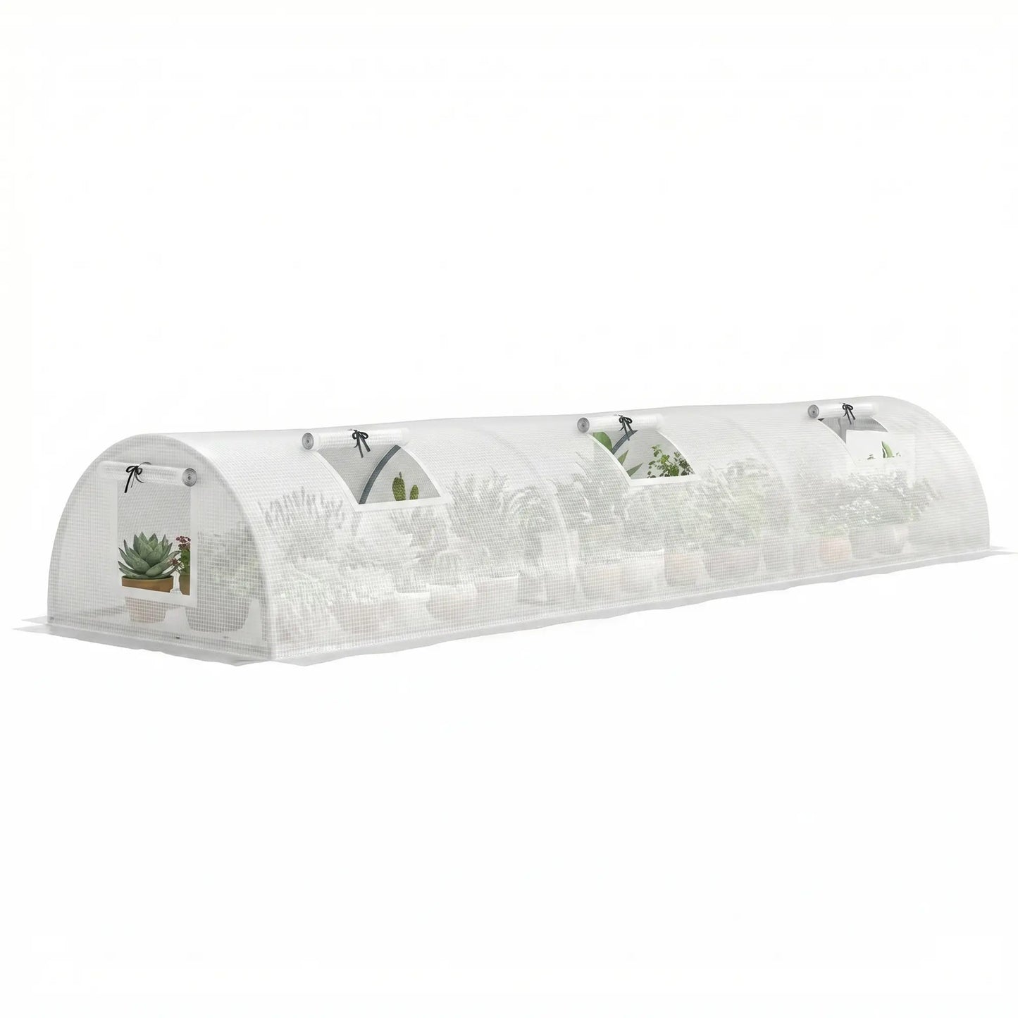 Portable Mini Greenhouse, 10' x 3' x 2', 5 Mesh Windows, Steel Frame, White Mini Greenhouses at Gallery Canada