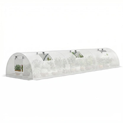 Portable Mini Greenhouse, 10' x 3' x 2', 5 Mesh Windows, Steel Frame, White Mini Greenhouses at Gallery Canada