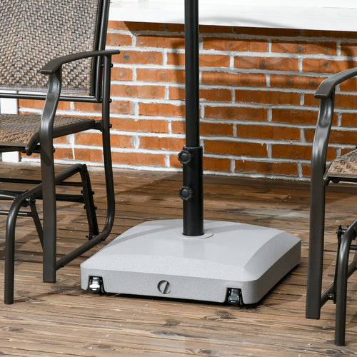 66 lb Heavy Duty Patio Umbrella Stand, Outdoor Garden Base, Light Grey