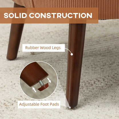 Modern Accent Chair, Upholstered Armchair, Solid Wood Legs, Lumbar Pillow, Orange Accent Chairs at Gallery Canada