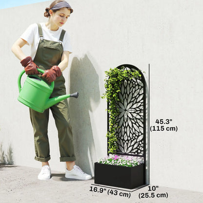 Metal Raised Garden Bed with Trellis, Freestanding Flower Bed Galvanized Planter Boxes at Gallery Canada