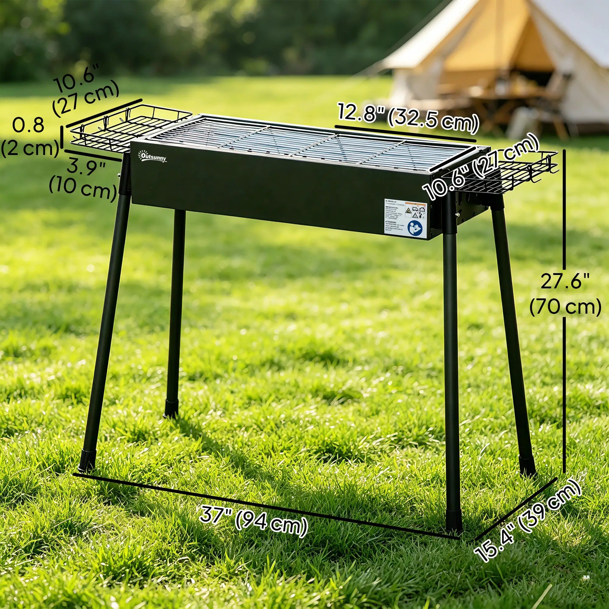 Portable Charcoal Grill With Side Baskets, Hooks, Nets, Black Charcoal BBQ Grils at Gallery Canada