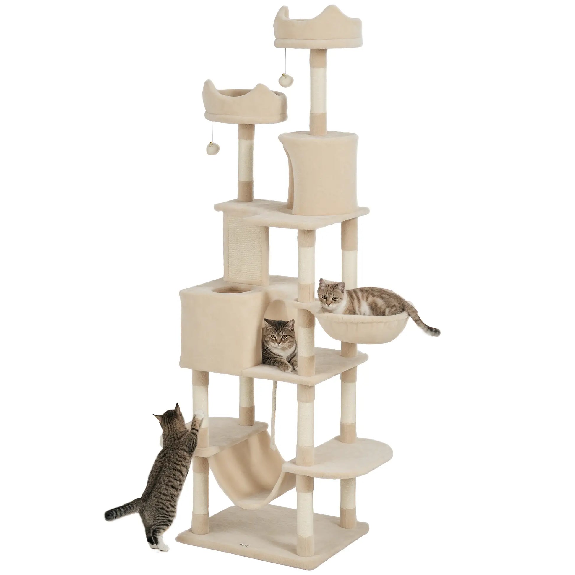 81" Large Cat Tree, Scratching Posts, Condos, Beds, Hammocks, Beige Cat Trees at Gallery Canada