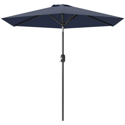 Patio Sun Umbrella, Outdoor Parasol, 6 Ribs, Blue Sun Umbrellas Blue at Gallery Canada