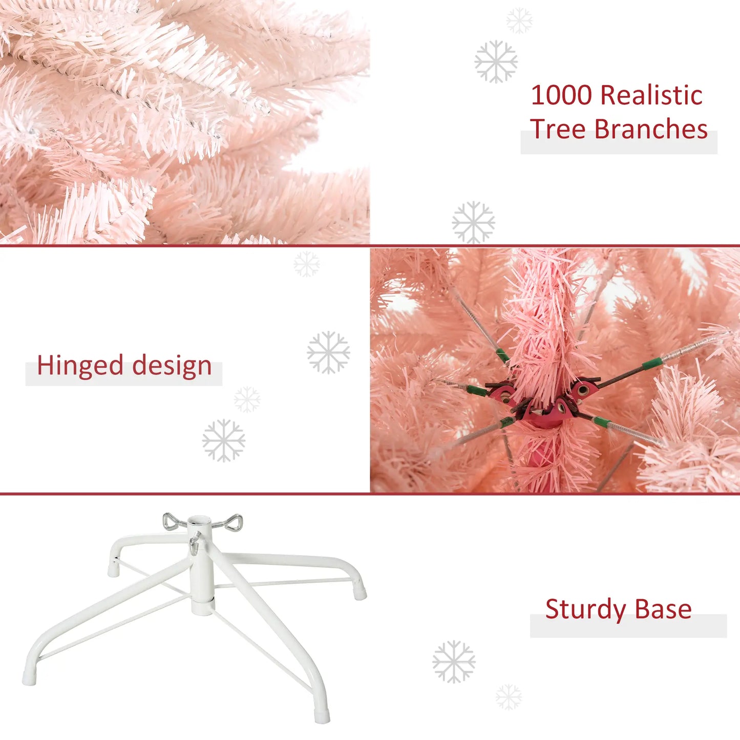7ft Artificial Christmas Tree, Automatic Open, White and Pink Artificial Christmas Trees at Gallery Canada