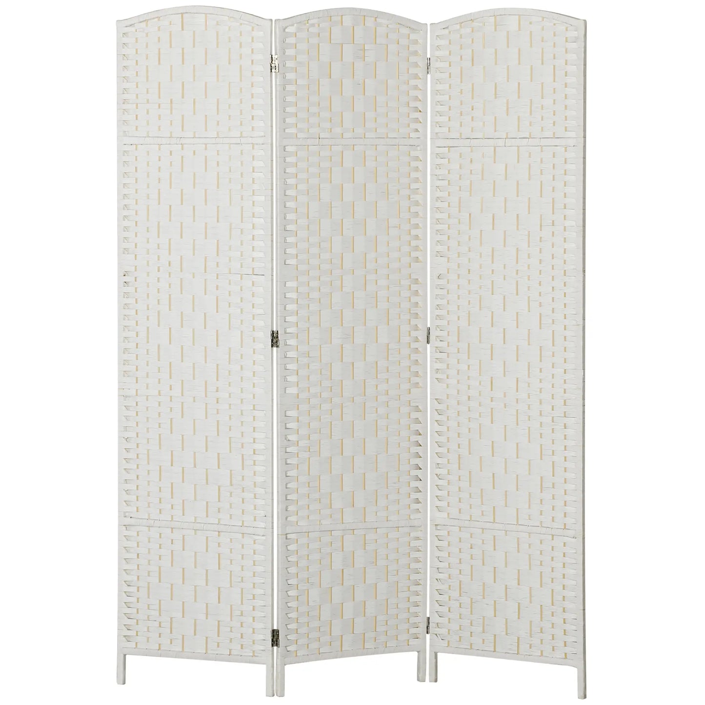 6ft Folding Room Divider, 3 Panel Wooden Partition, White Room Dividers White at Gallery Canada