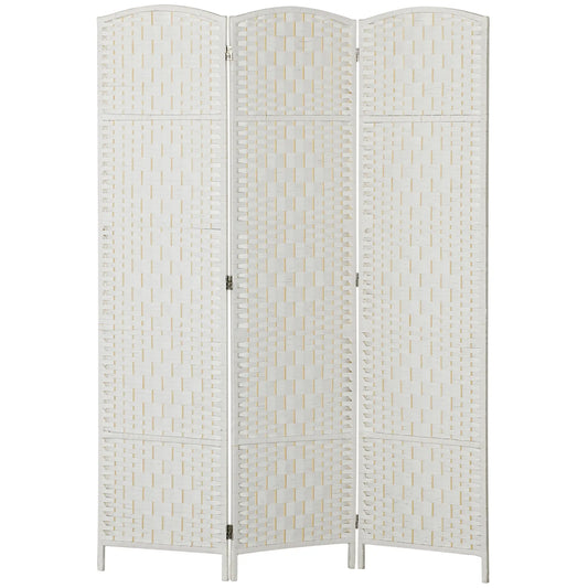 6ft Folding Room Divider, 3 Panel Wooden Partition, White Room Dividers White at Gallery Canada