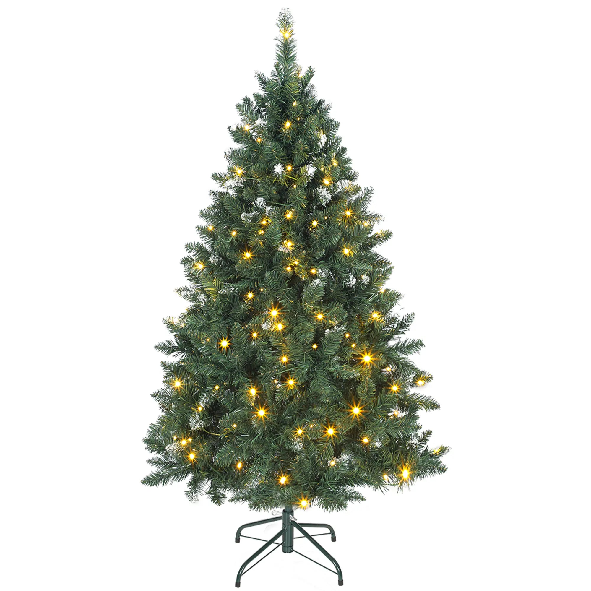 5 ft Frosted Prelit Christmas Tree, Dual Colour LED Light, Hinged, Easy Assembly, Dual Colour Pre Lit Christmas Trees Green, White at Gallery Canada