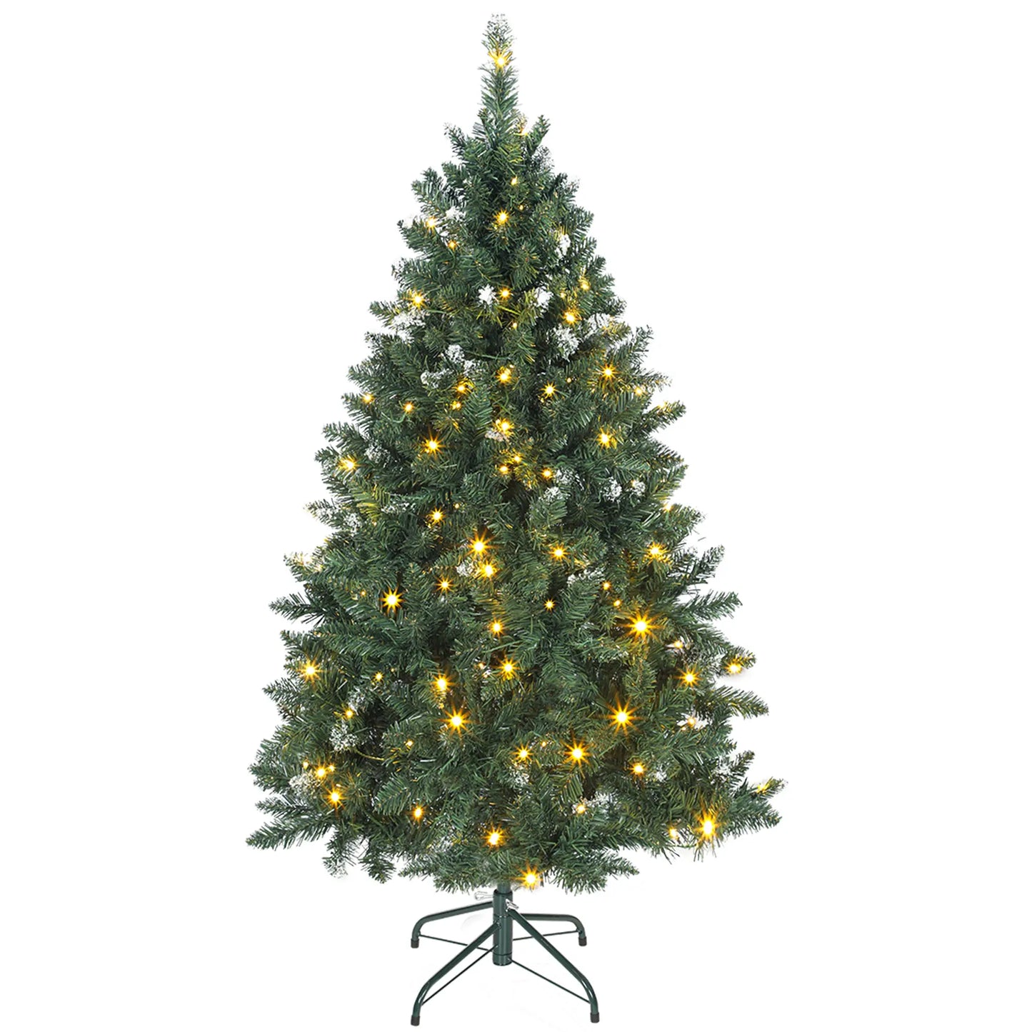 5 ft Frosted Prelit Christmas Tree, Dual Colour LED Light, Hinged, Easy Assembly, Dual Colour Pre Lit Christmas Trees Green, White at Gallery Canada