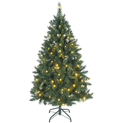5 ft Frosted Prelit Christmas Tree, Dual Colour LED Light, Hinged, Easy Assembly, Dual Colour Pre Lit Christmas Trees Green, White at Gallery Canada