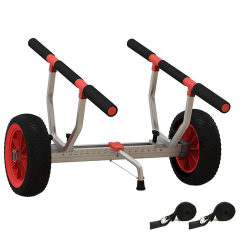 Adjustable Width Kayak Cart Dolly, Red