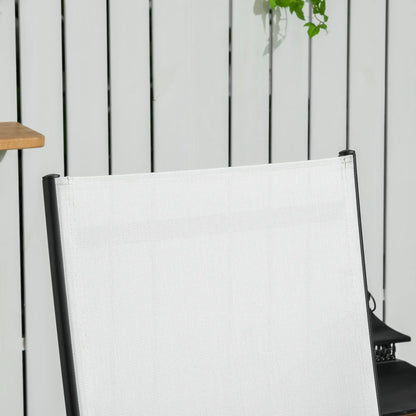 2PCs Lounge Chairs with Wheels, 5-Level Adjustable Backrest, White, White Lounger Chairs at Gallery Canada