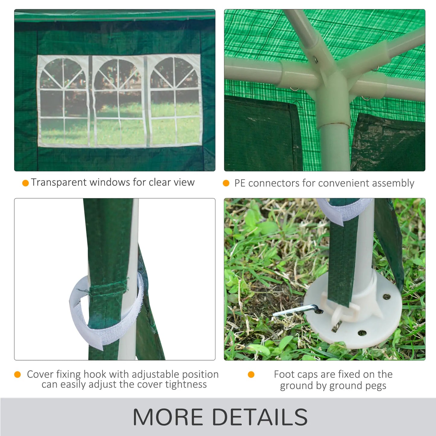 10' x 29' Canopy Tent, Party Tent with Sidewalls, Large Windows, Green Canopy Tents at Gallery Canada
