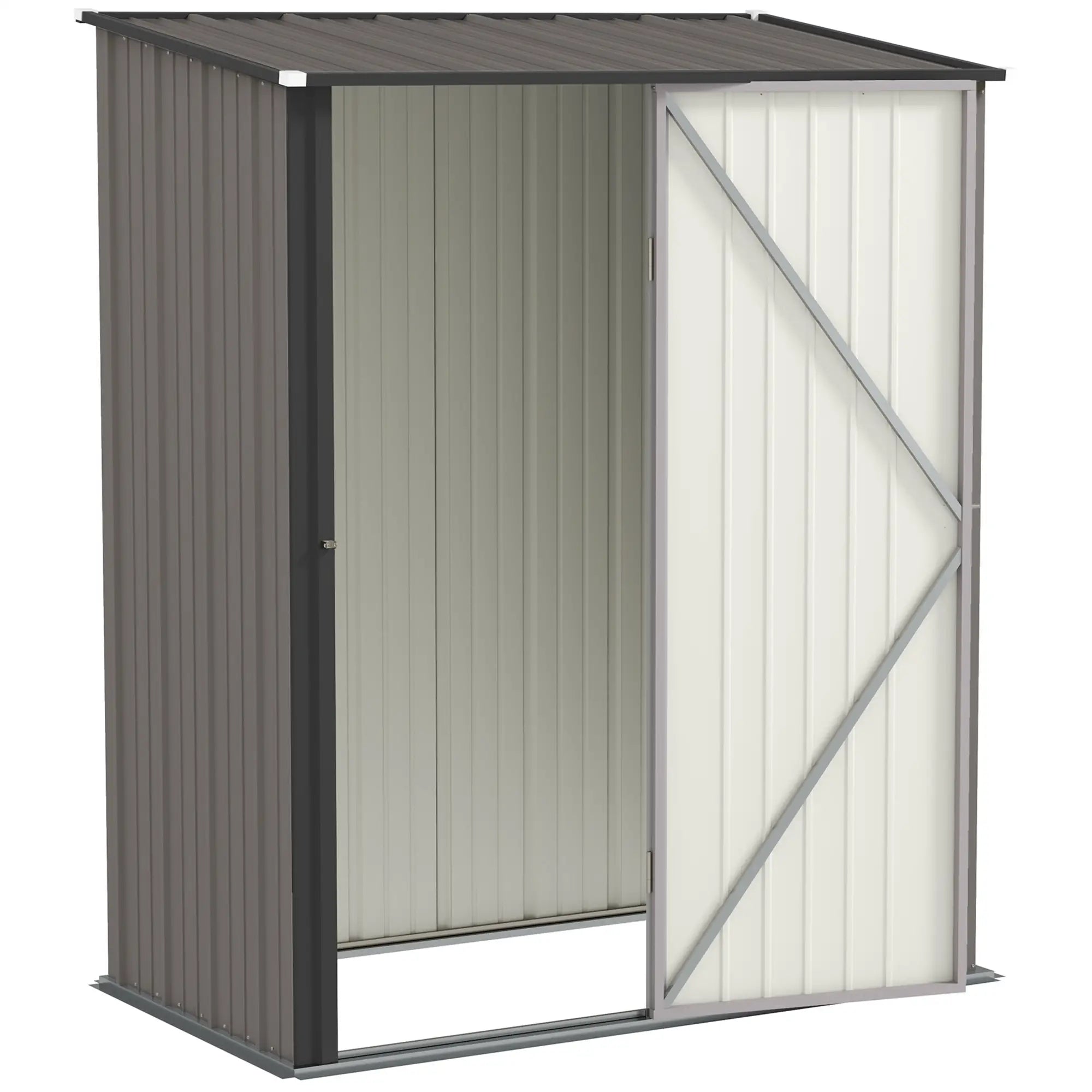 5' x 3' Outdoor Storage Shed, Steel Garden Shed, Lockable Door, Light Grey Sheds at Gallery Canada