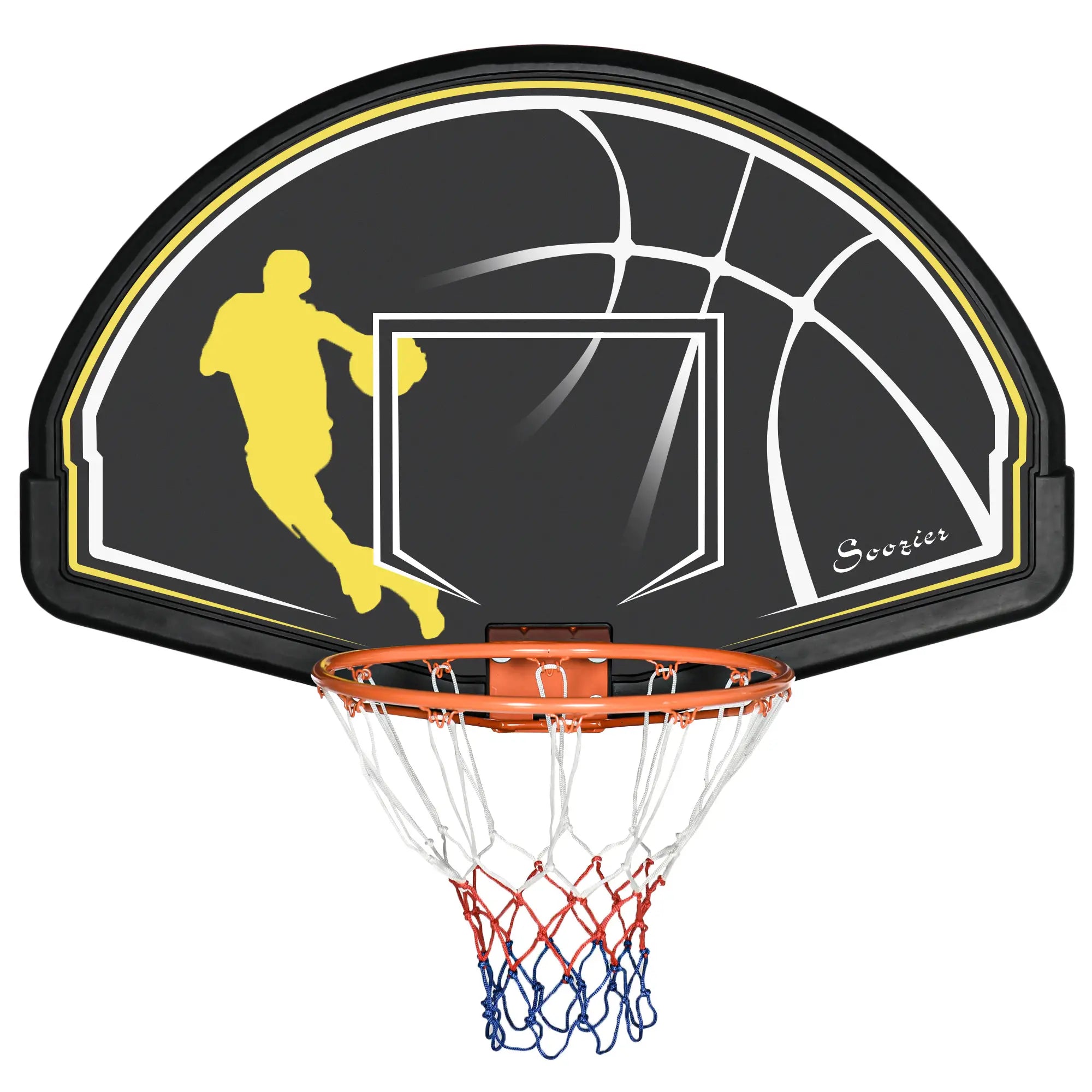 Wall Mounted Basketball Hoop, Mini Backboard for Kids and Adults Basketball Black and Yellow at Gallery Canada