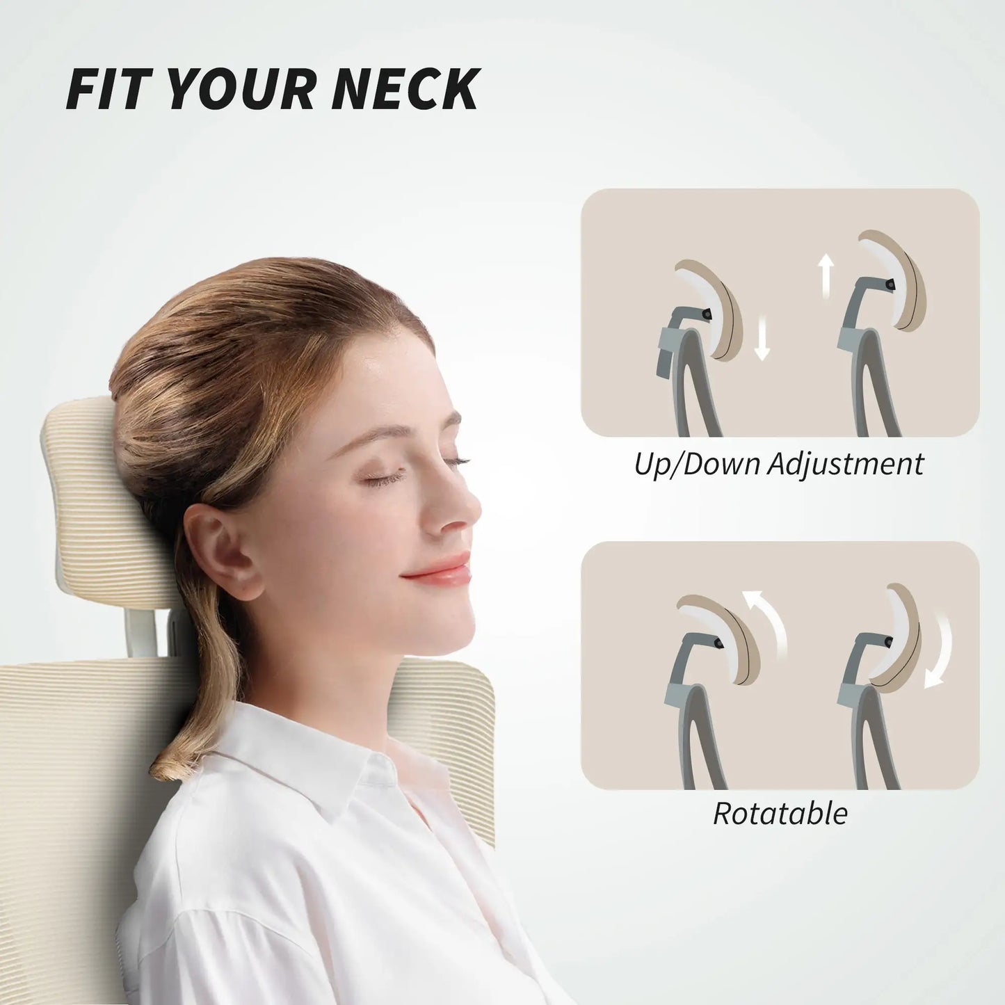 Ergonomic Office Chair, Swivel Desk Chair, Adjustable Lumbar Support, Headrest, Height, Flip-Up Armrests, Beige Task Chairs at Gallery Canada