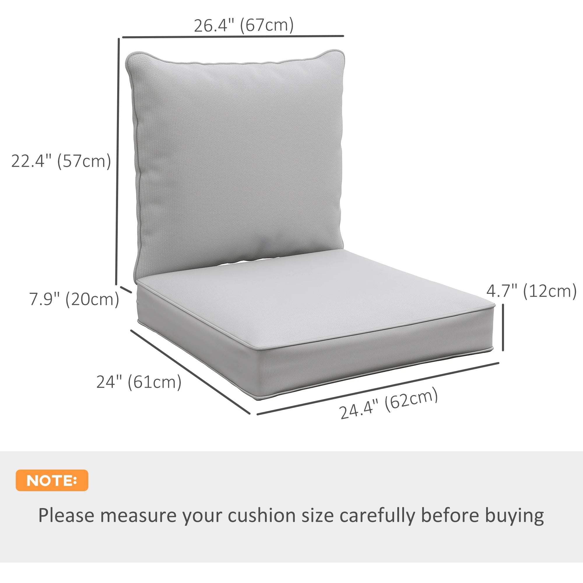 Patio Chair Cushions, Thick Deep Seat, Light Grey Patio Chair Cushions at Gallery Canada