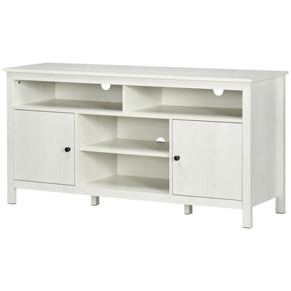TV Stand for 55" TVs, Storage Cupboard, Shelves, 55.1" x 15.7" x 27", White TV Stands at Gallery Canada