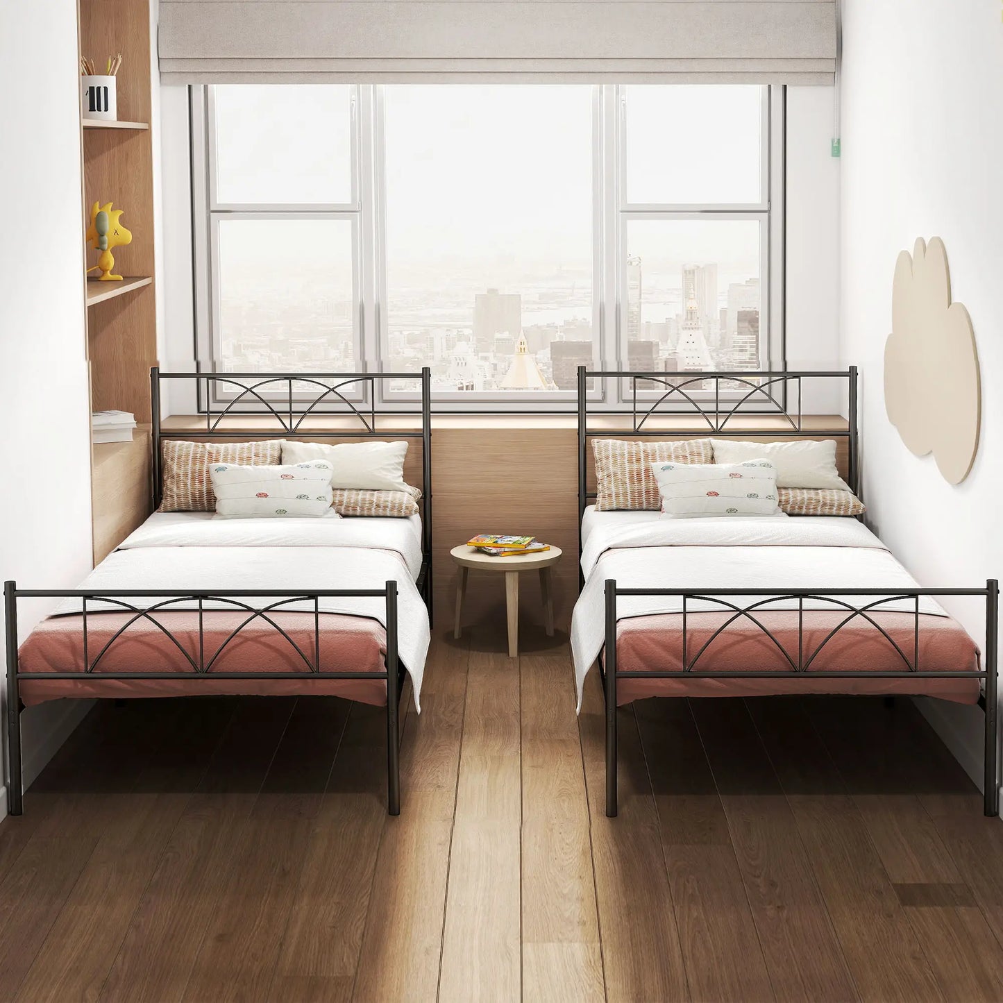 Metal Twin Bed Frame with Headboard, Steel Slat Support, Underbed Storage Bed Frames at Gallery Canada