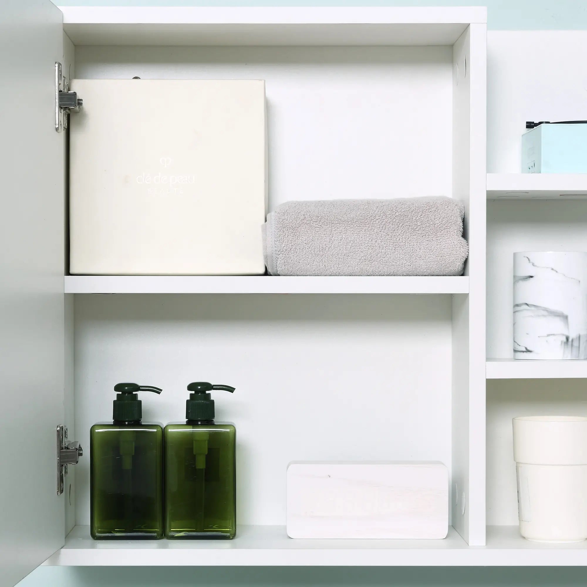 Wall Mounted Bathroom Storage Cabinet with Mirror, 3 Shelves, 2-Tier Cupboard Mirror Medicine Cabinets at Gallery Canada
