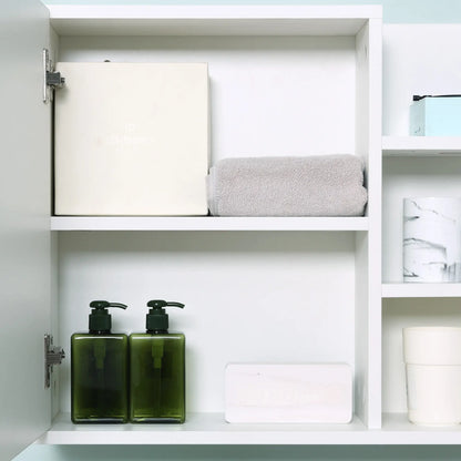Wall Mounted Bathroom Storage Cabinet with Mirror, 3 Shelves, 2-Tier Cupboard Mirror Medicine Cabinets at Gallery Canada