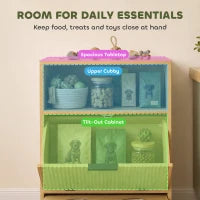 Station de nourriture pour chien, rangement pour nourriture, 2 bols rétractables