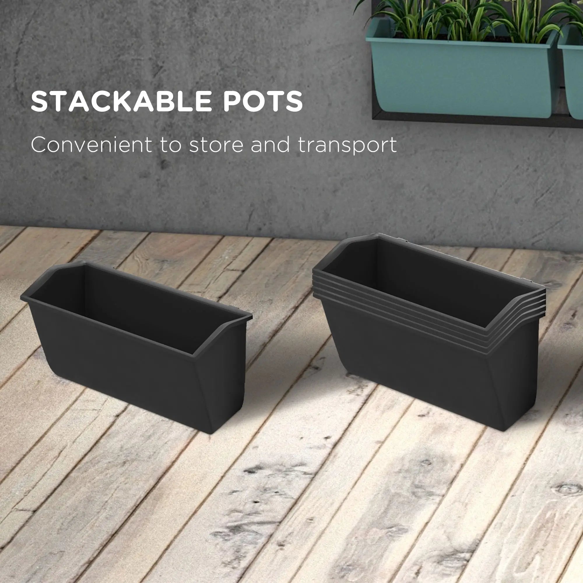 3-Tier Wall Planter With 6 Pots, Indoor Outdoor Hanging Plant Holder Plant Stands at Gallery Canada