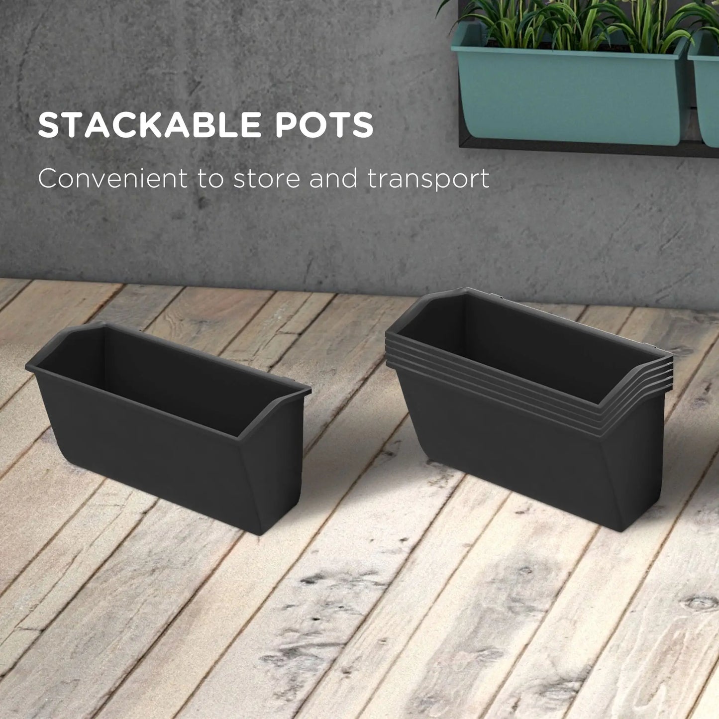 3-Tier Wall Planter With 6 Pots, Indoor Outdoor Hanging Plant Holder Plant Stands at Gallery Canada