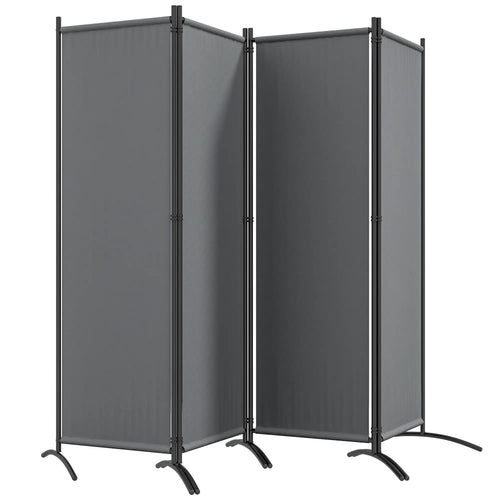 Folding Room Divider, Privacy Screen, 5.6FT Tall, Dark Grey