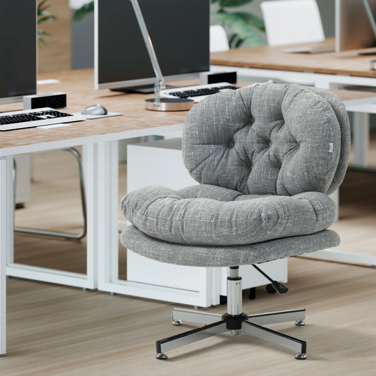 Armless Office Chair, Wide Padded Seat, Adjustable Height, Grey Task Chairs Grey at Gallery Canada