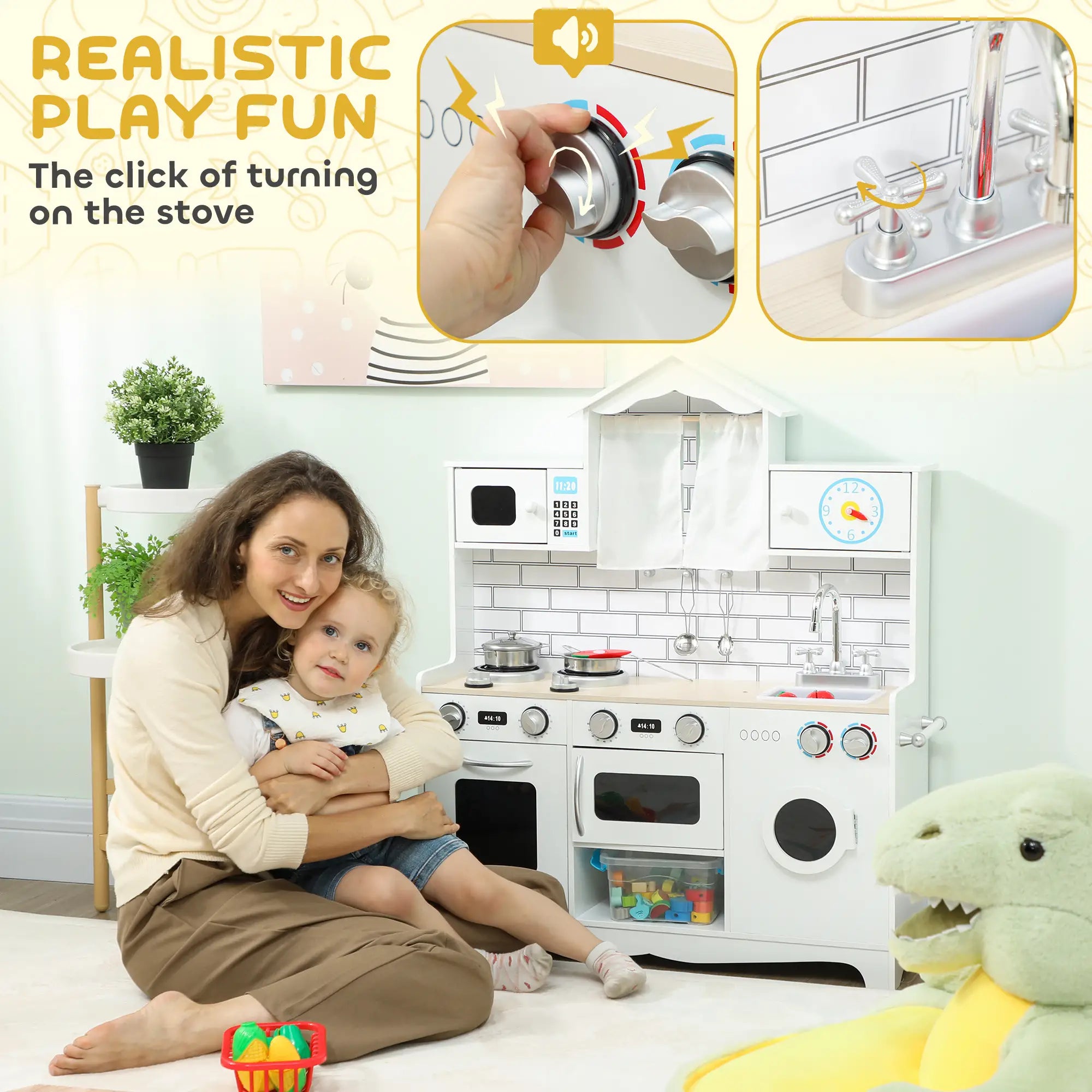 Pretend Play Kitchen for Kids, Ages 3-6 Years, White Play Kitchen at Gallery Canada