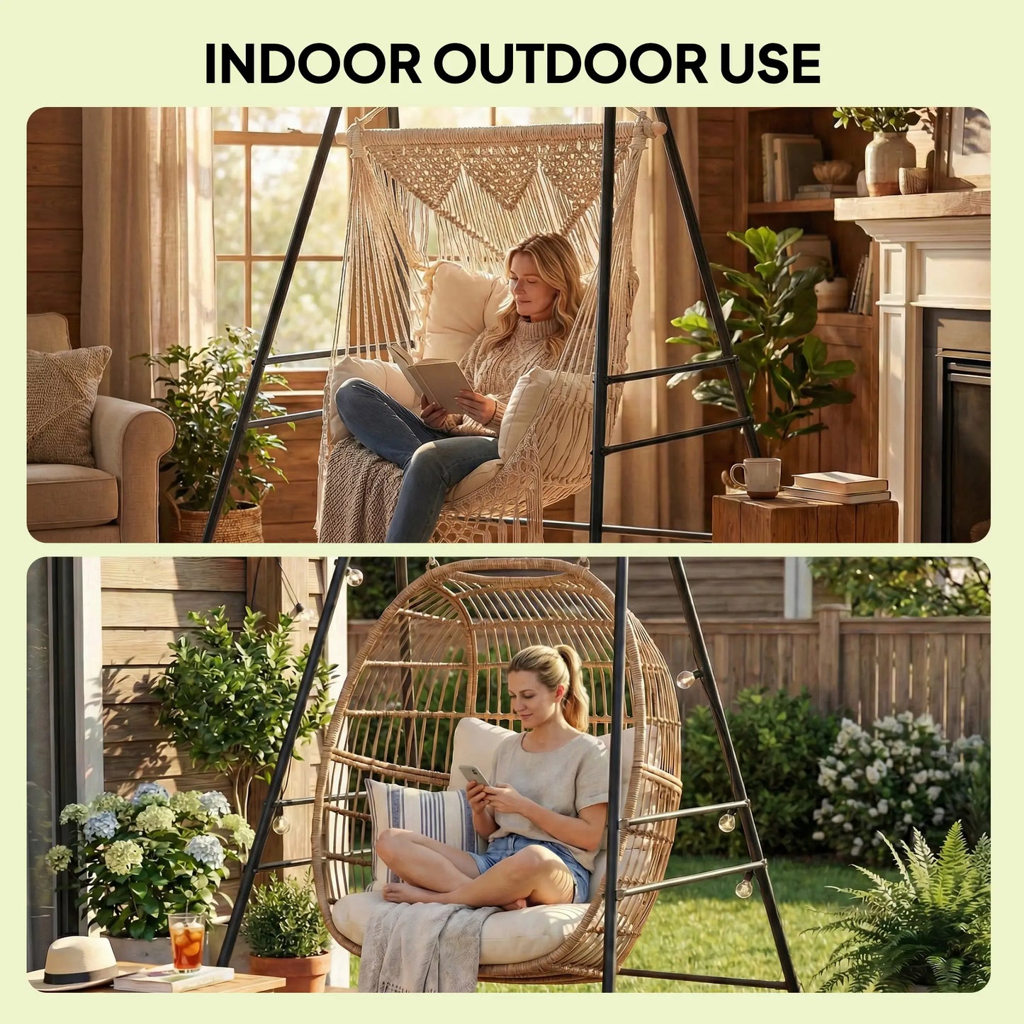 Hanging Hammock Stand, Porch Swing Chair, Indoor Outdoor Construction Hammock Stands at Gallery Canada