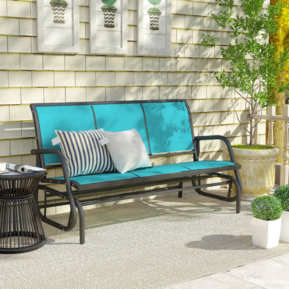 3-Seat Outdoor Glider Chair, Steel Frame, Sling Fabric, Blue Outdoor Gliders at Gallery Canada