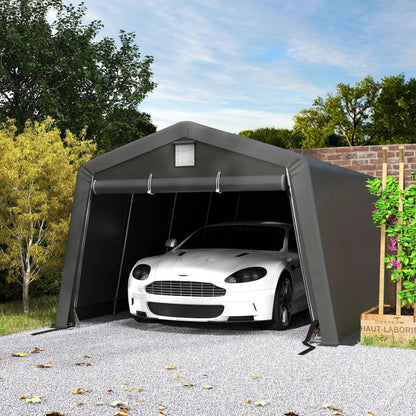 11' x 20' Portable Garage, Heavy Duty Carport Canopy, Dark Grey Car Shelters at Gallery Canada