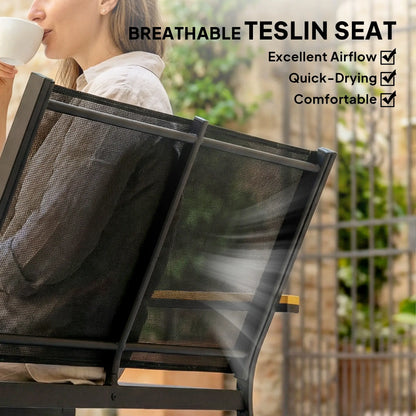 4 Piece Patio Furniture Set, Tempered Glass Tabletop, Black Patio Furniture Sets at Gallery Canada