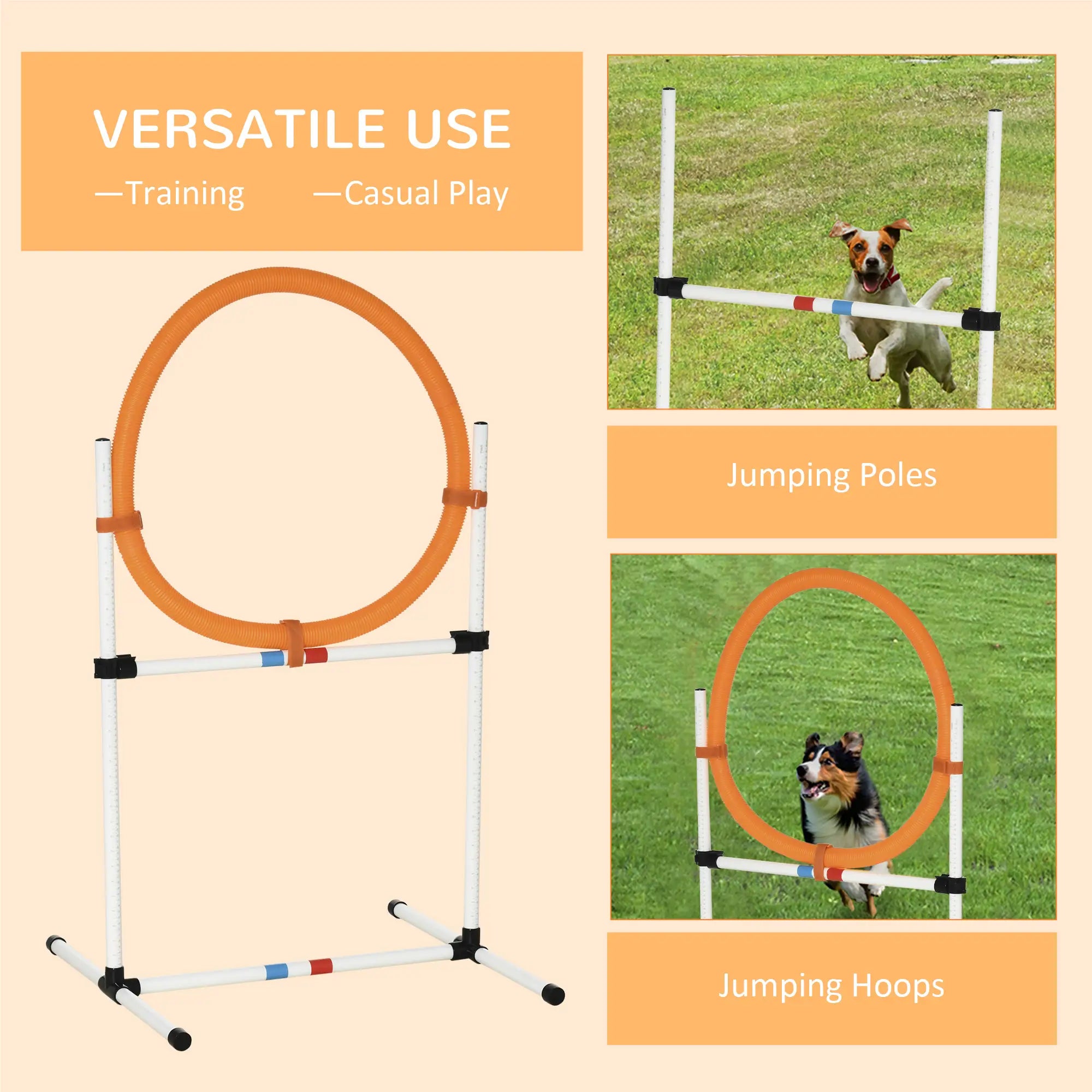 Dog Agility Training Equipment, Tire Jump Ring, Hurdle Bar, Easy Setup, Storage Bag Dog Agility Training Equipment at Gallery Canada
