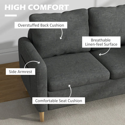 56" 2 Seat Sofa, Modern Love Seat, Upholstered Couch, Grey 2-Seater Sofas at Gallery Canada