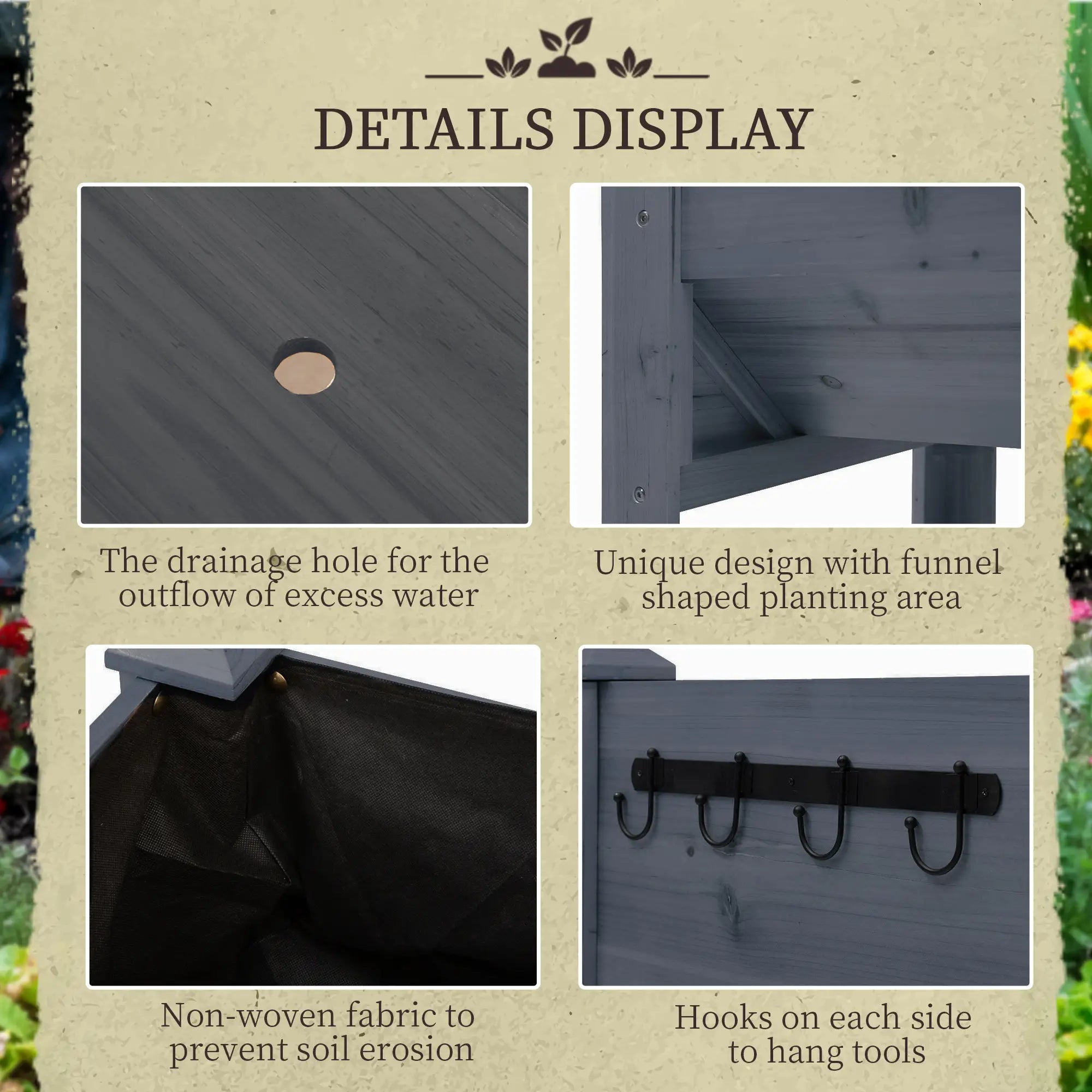 Wooden Raised Garden Stand, 48