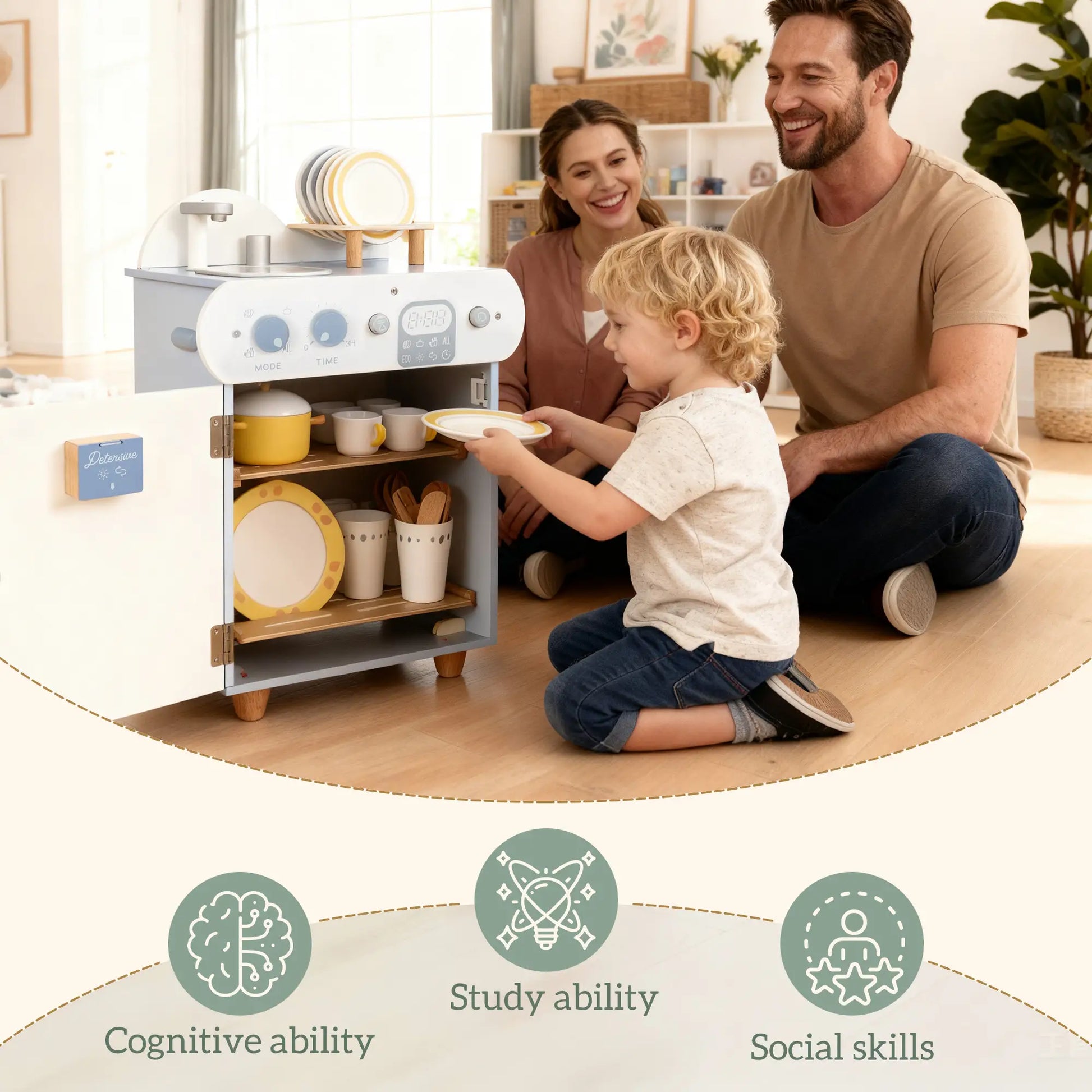 Wooden Dishwasher Playset, Play Sink Toys, Faucet and Accessories Play Kitchen at Gallery Canada