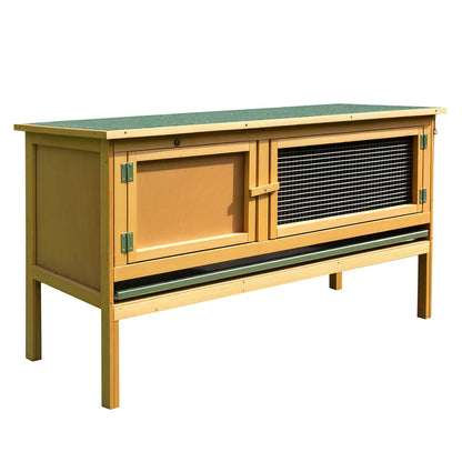 Wooden Rabbit Hutch, Indoor Outdoor Bunny Cage, Slide-Out Tray, Openable Roof Rabbit Hutch at Gallery Canada
