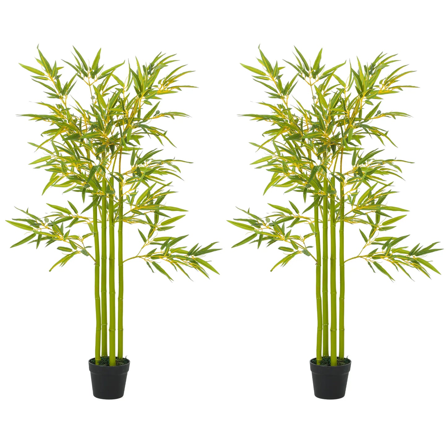 4FT Artificial Bamboo Tree Set Of 2, Faux Plant In Nursery Pot Artificial Trees at Gallery Canada