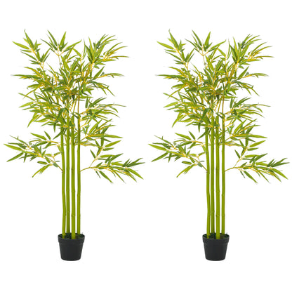 4FT Artificial Bamboo Tree Set Of 2, Faux Plant In Nursery Pot Artificial Trees at Gallery Canada