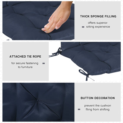 Patio Chair Cushions, Set of 2, 39" x 20" x 3", Dark Blue Patio Chair Cushions at Gallery Canada