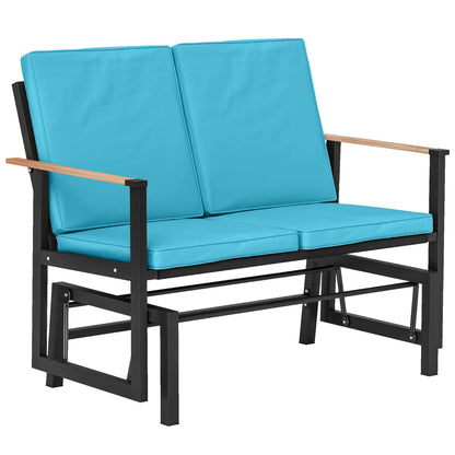 Outdoor Glider Bench For 2, With Thick Cushions, Navy Blue Outdoor Gliders at Gallery Canada