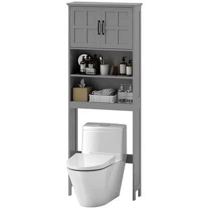 Modern Over Toilet Storage, Bathroom Cabinet with Shelves, Double Door, Grey Bathroom Cabinets Grey at Gallery Canada